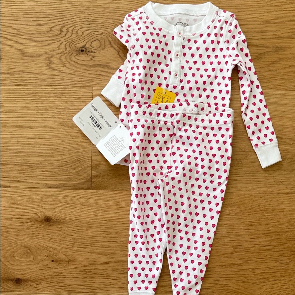 NWT Roller Rabbit Pink Heart Kids Pajama Set